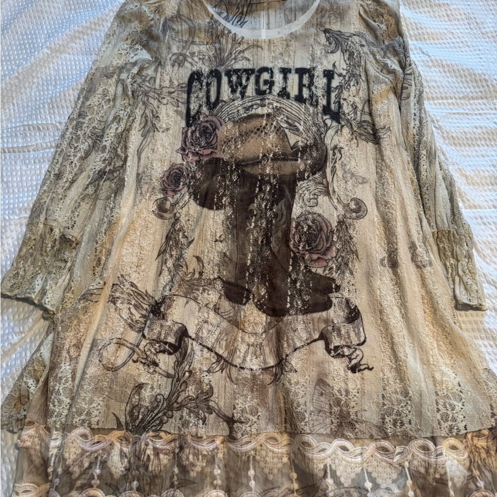 Origami Graphic Western Dress